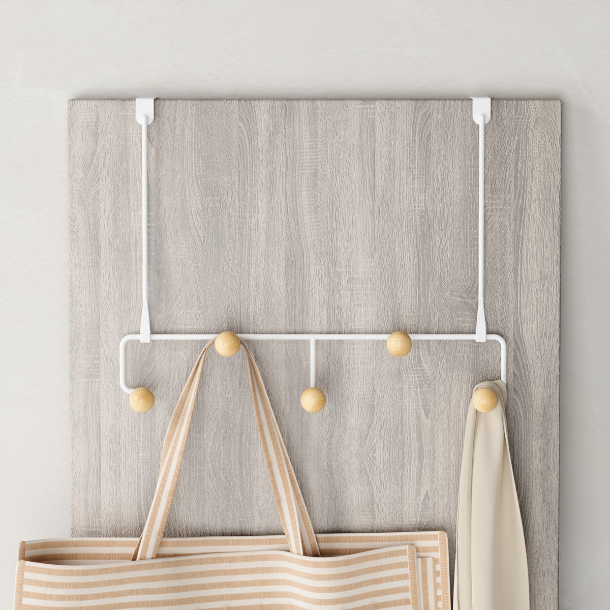 Steel Over-the-Door 5 - Hook Wall Mounted Coat Rack